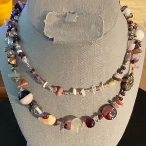 Necklace of Mixed Stone Beads Strands, Chips